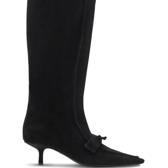 Burberry Storm black suede tall boots NIB 39.5 Fits like US 8.5 - Picture 1 of 9